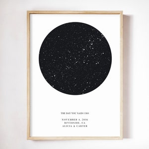 Star Map Poster Engagement Gift Custom Star Map Wall Art Etsy