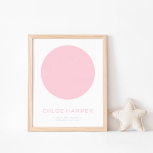 Cadeau de Naissance, Carte du Ciel, Poster Star Map, Carte du Ciel pour Fille, Affiche Bébé, Cadeau Baby Shower, Affiche Chambre de bébé