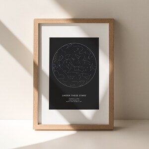 Affiche du Ciel Selon une Date, Cadeau pour Couple, Poster Jour Spécial, Cadeau pour Mari, Carte du Ciel, Affiche texte Personnalisé