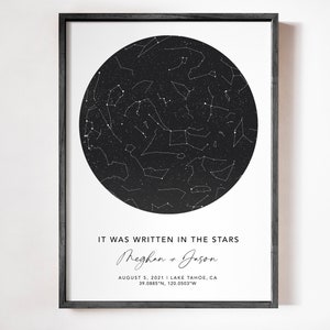 Personalisierte Nachthimmel Karte, Sternenkarte Poster, Hochzeitsgeschenk, Personalisierter Stern Print, Astronomie Druck, Sterne Druck, Last Minute Geschenkideen