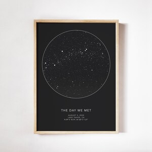 Mappa del giorno in cui ci siamo incontrati, Mappa della costellazione per data, Coordinate personalizzate, Cielo notturno per data, Regalo anniversario, La notte in cui abbiamo incontrato la stella