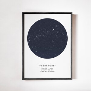 Carte du Ciel avec Message, Cadeau pour Couple, Carte des Constellations, Poster Personnalisé, Affiche Carte du Ciel, Cadeau de Noel