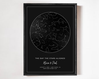 Custom Night Sky Star Map, Christmas Gift,Printable Gift for Him, Wedding Gift, Engagement Gift for Couple, Anniversary Gift