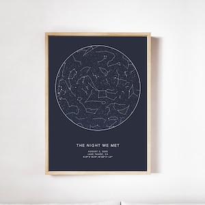 Affiche personnalisée pour Couple, Cadeau Romantique, Poster pour couple, Carte des Constellations, Carte Étoiles
