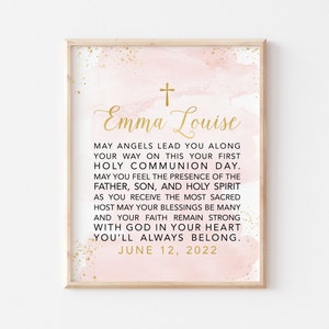 First Communion Decorations, Watercolor Communion Decor, Communion Prayer