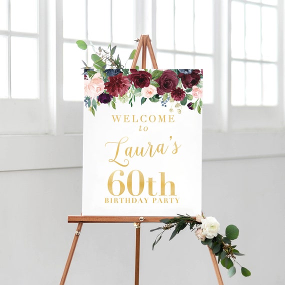 Paper & Party Supplies Lily Birthday Decorations Printable 60th