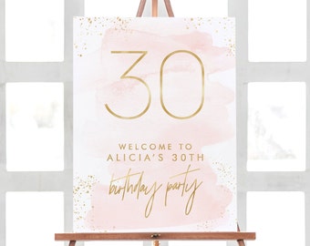 Welcome Birthday Party Sign, Birthday Welcome Sign, 30th Birthday Party Decorations, Birthday Decorations, Welcome Birthday Sign