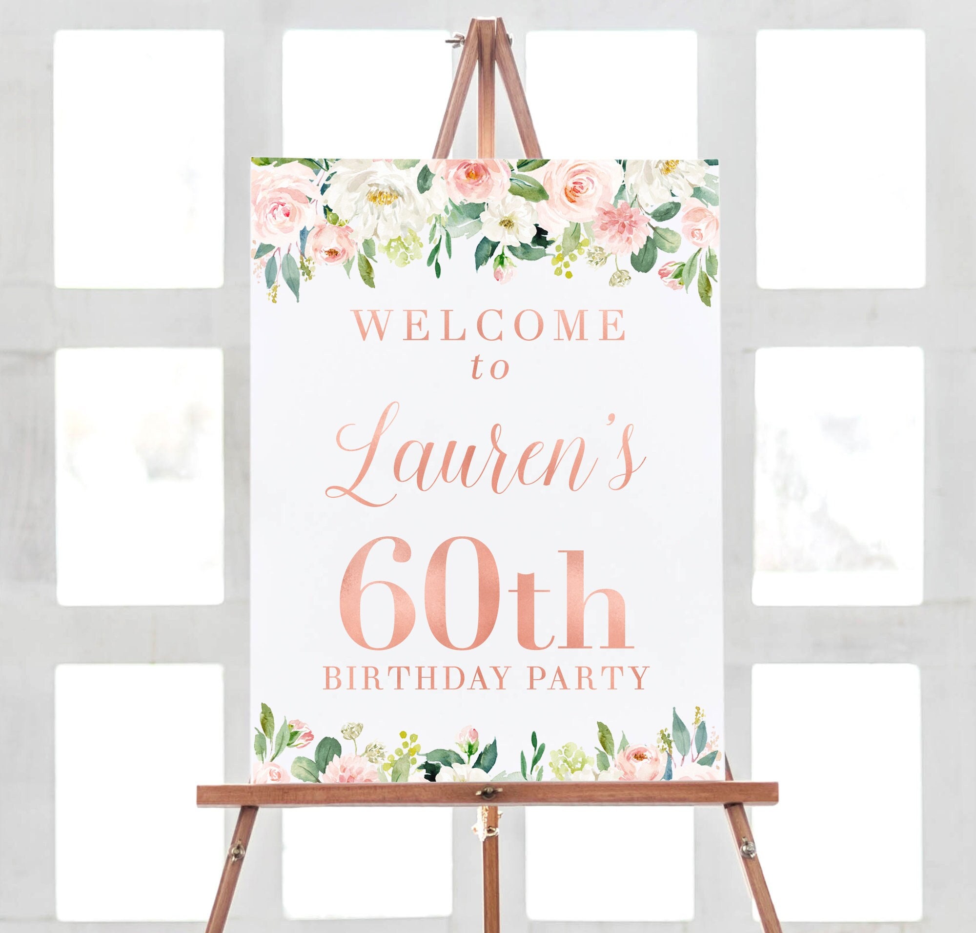 Paper & Party Supplies Lily Birthday Decorations Printable 60th