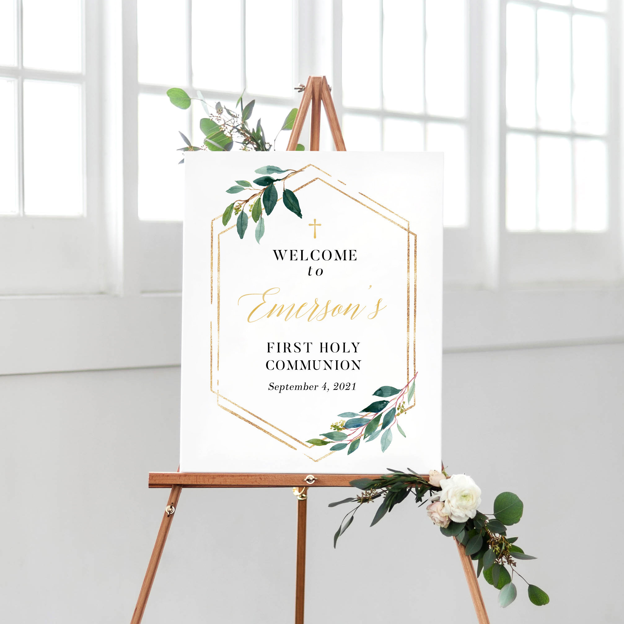 Communion Post Sign First Holy Communion Party Decor, Digital Sign, Communion Poster, First ...