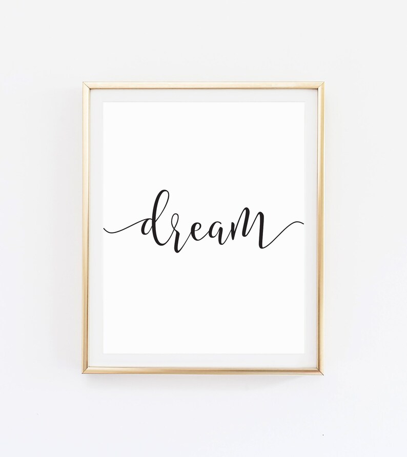 Dream Print Wall Art Prints Calligraphy E Poster Motivational Es Printable