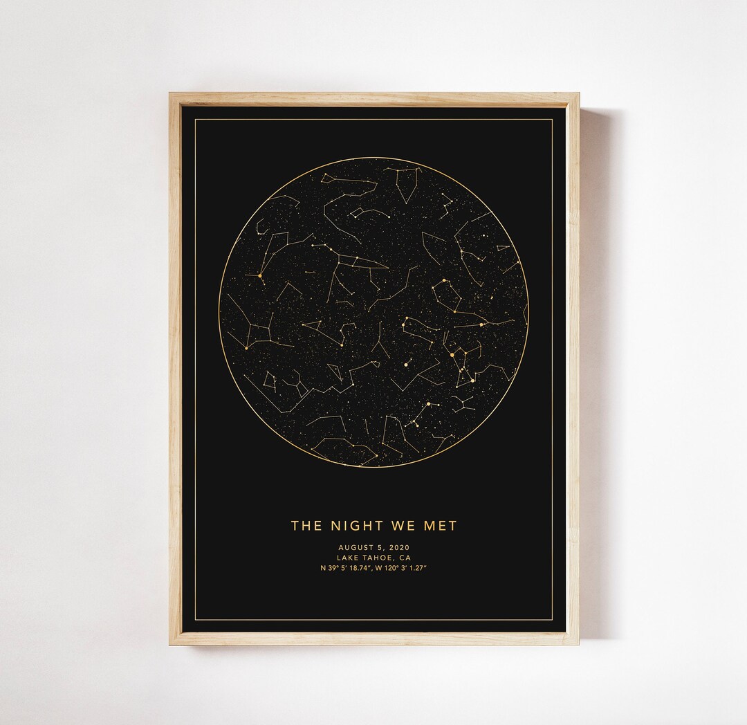 Custom Night Sky Print, Personalized Stars Poster, Custom Text Star ...