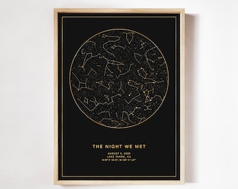 Custom Night Sky Print, Personalized Stars Poster, Custom Text Star Print, Custom Sky Map, Star Map PDF, Last Minute Gift Ideas