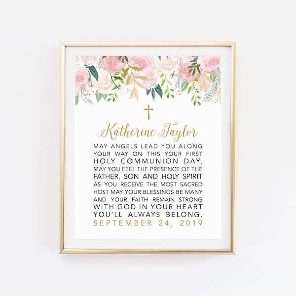 First Holy Communion Sign, First Communion Printable, First Communion Gift Girl, Baptism Poem, Communion Banner, First Communion Prayer
