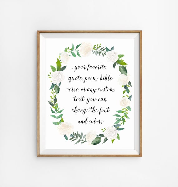 Custom Poem Print, Chritsmas Gift, Custom Printable Quotes, Custom Quote Print, Customizable Sign, Custom Printable, Custom Quote Wall Art