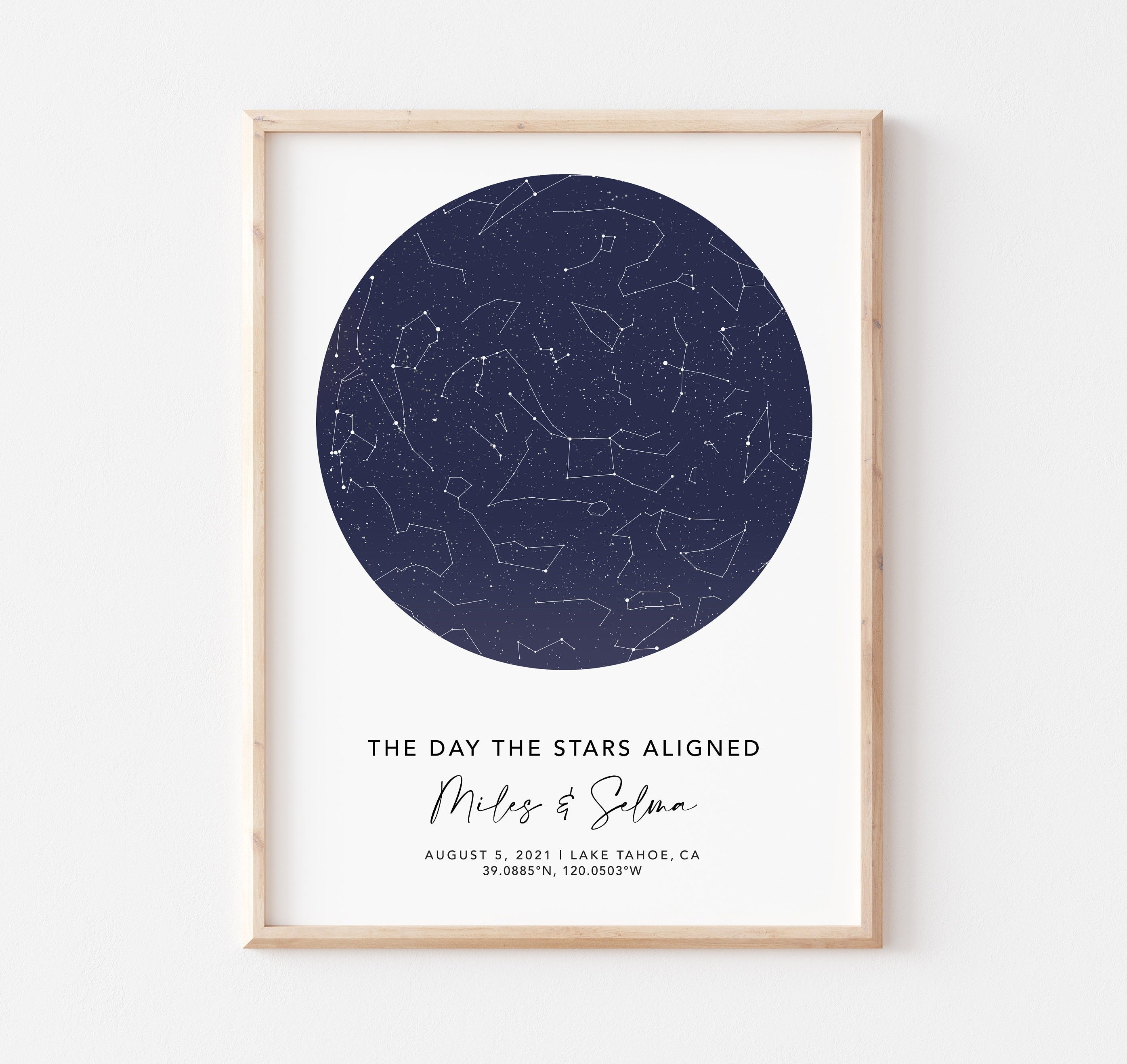 Stars In The Sky Date Star Map Custom By Date Personalized Star Print Night Sky | Etsy Canada