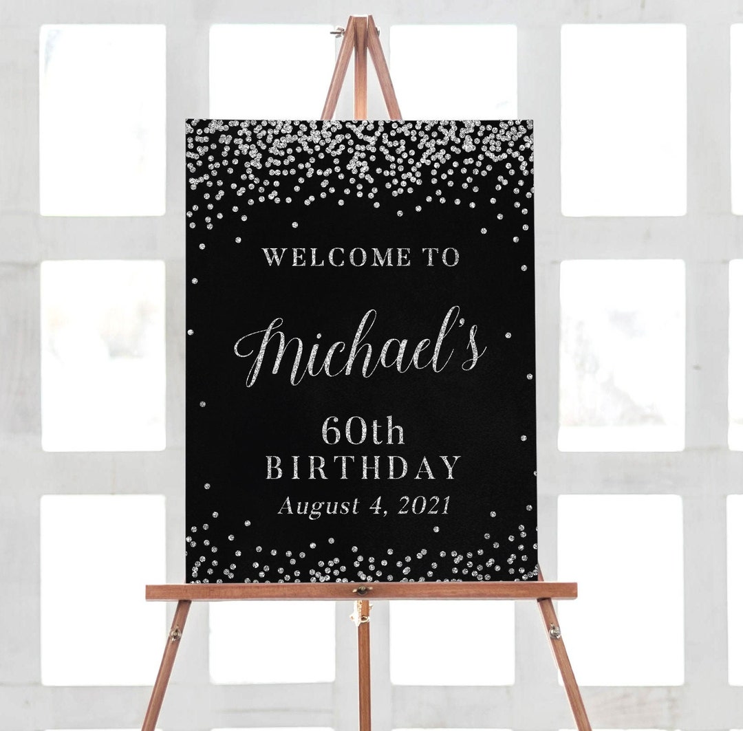Custom Birthday Sign, 60th Birthday Party Decorations, Welcome Birthday ...