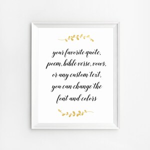 Personalisiertes Spruchschild, Personalisiertes Zitat Druck, Personalisiertes Zitat Deko, Personalisierter Text Wandkunst