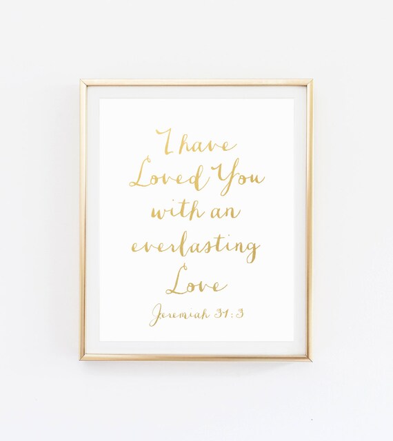 Items similar to Bible Verse Print Gold, Scripture Print Gold, Gold ...