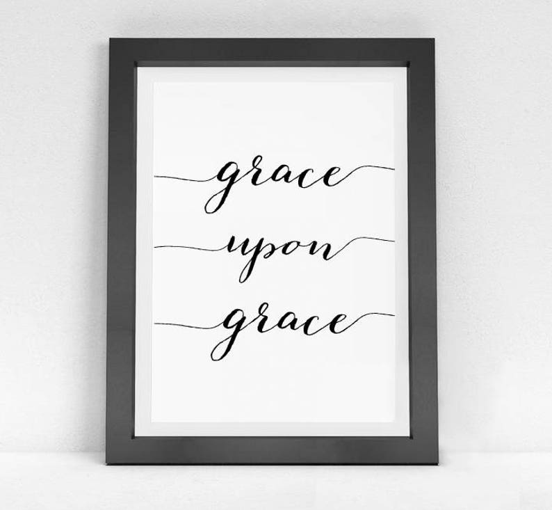 Grace Upon Grace Bible Verse wall Art Inspirational verses Etsy