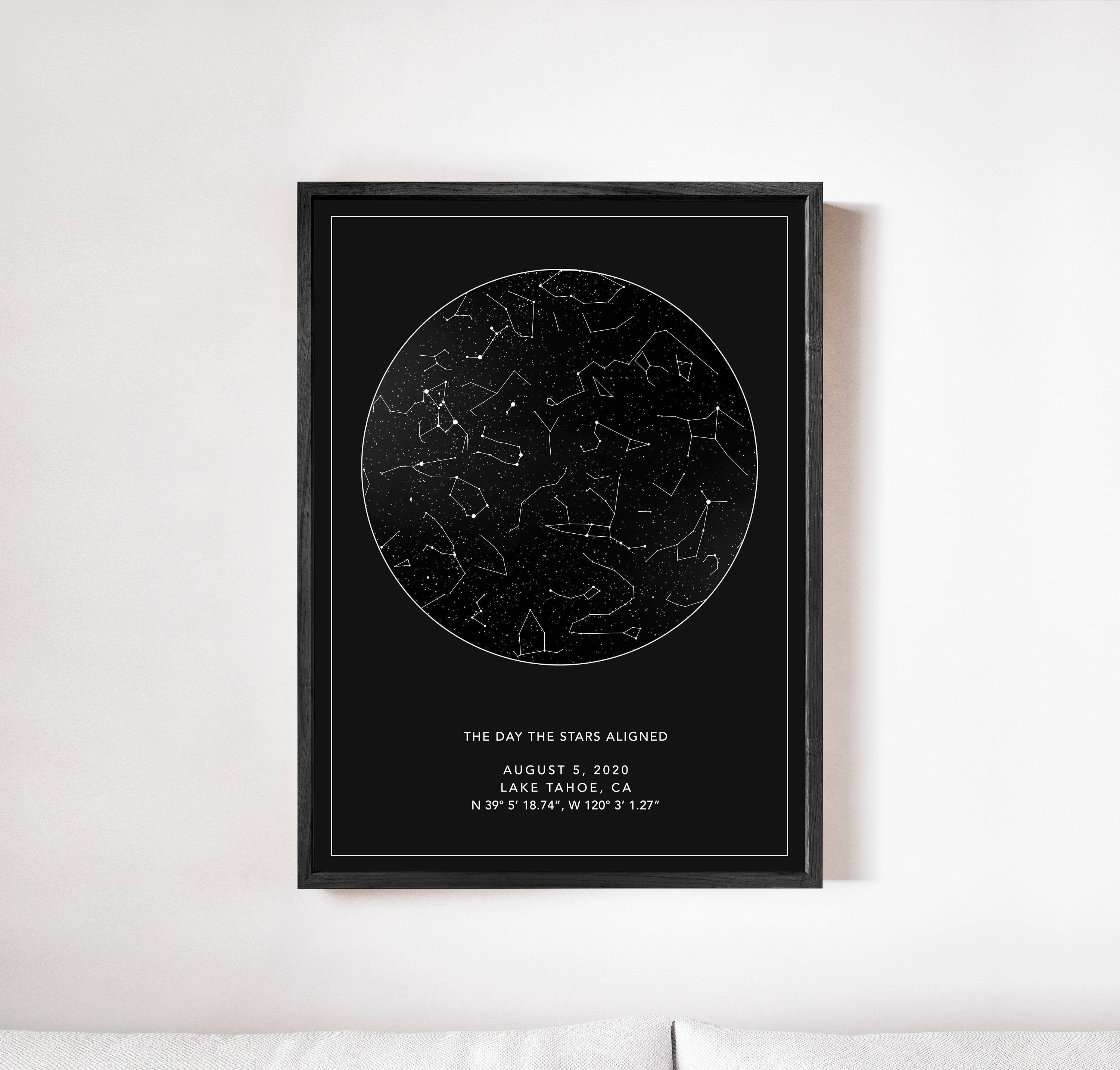 Star Map With Your Custom Quote, Night Sky Poster, Custom Star Map Print, Engagement Sign, Couples Gift, Christmas Gift Idea