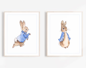 Peter Rabbit Wall Art, Kids Wall Decor, Baby Shower Gift, Set of 2 Peter Rabbit Printable