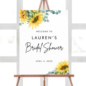Sunflower Bridal Shower Printables, Floral Bridal Shower Decorations Sign, Welcome Bridal Shower Sign, Welcome Sign Bridal Shower Party