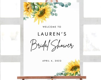 Sunflower Bridal Shower Printables, Floral Bridal Shower Decorations Sign, Welcome Bridal Shower Sign, Welcome Sign Bridal Shower Party