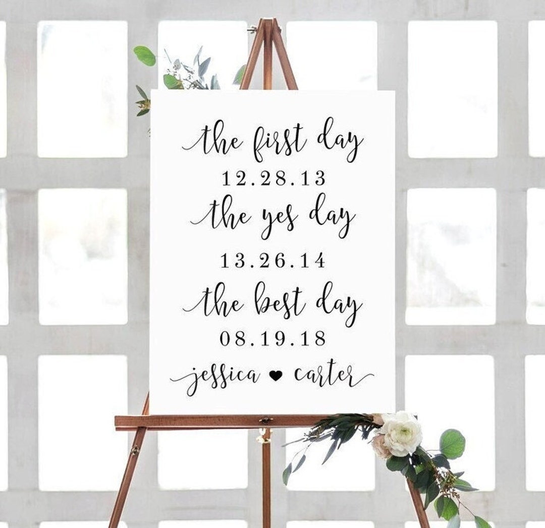 Setup Day Sign Engagement Party Decorations, First Day, Yes Day, Best Day Sign ...