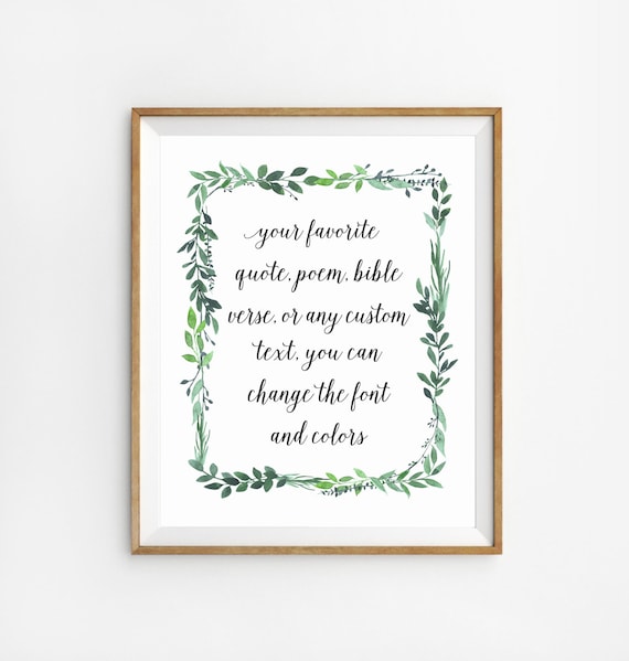 Custom Quote Print Personalized Quotes Printable Quote Etsy