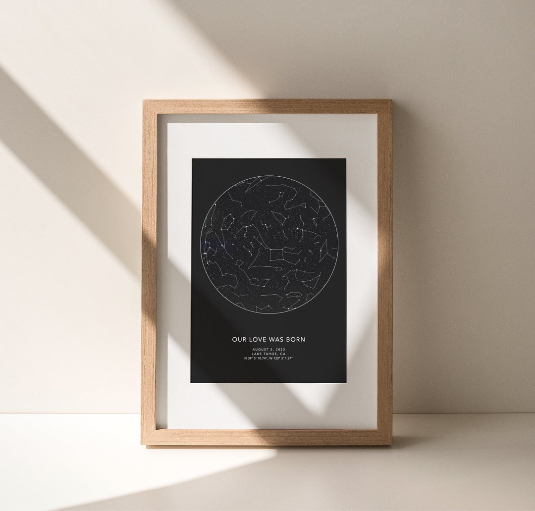 Night Sky Printable, Star Map Personalized, Our Love Was Born, Love