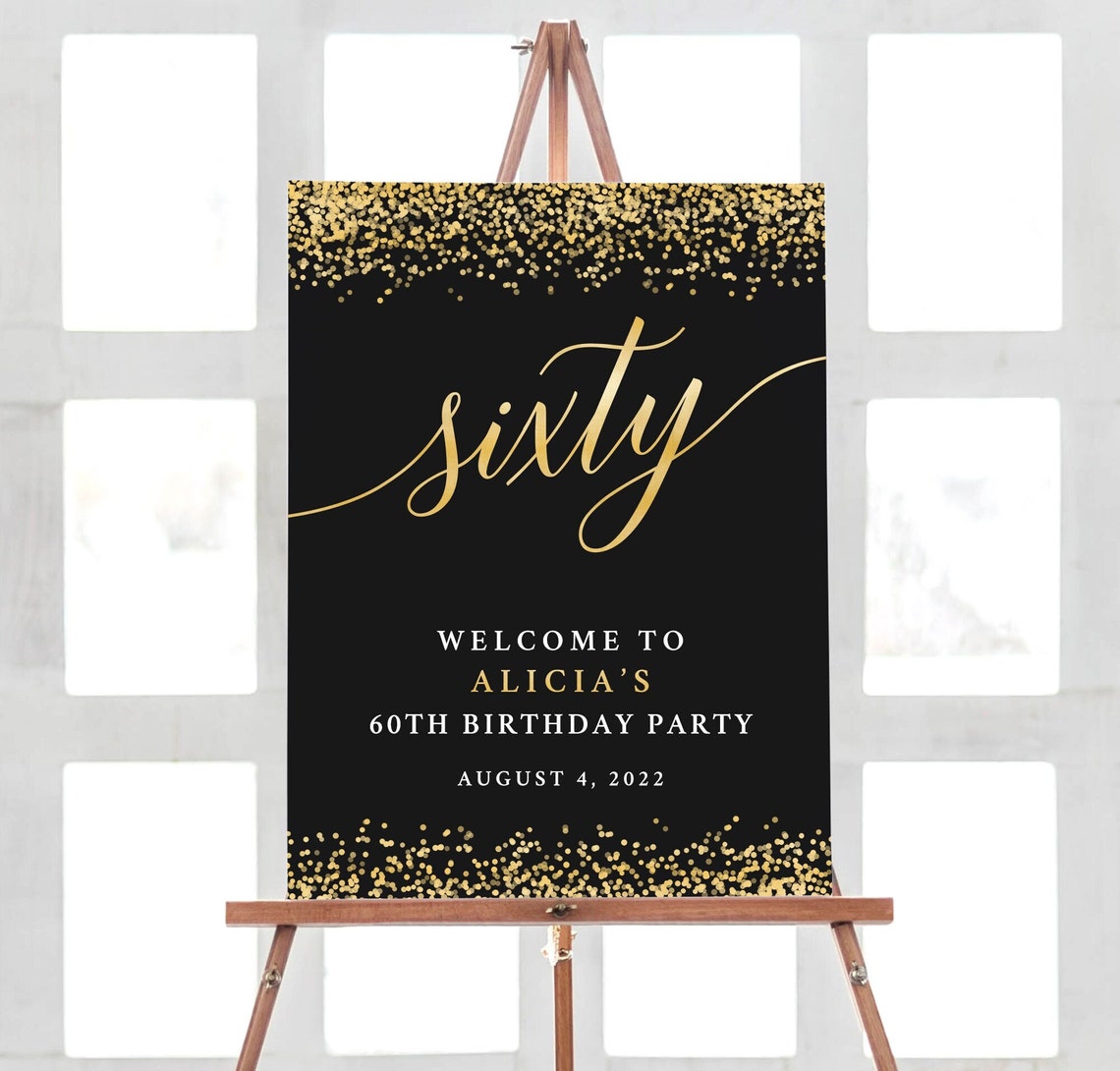 Sixty Birthday Decorations 60th Birthday Party Sign Birthday - Etsy