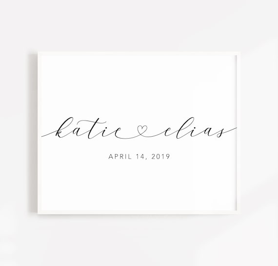 Personalized Couple Name Print, Personalised Engagement gift, Custom Couple Art, Custom Name Sign, Personalized Couple Wall Art