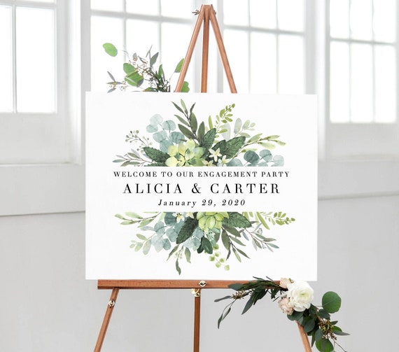 Signe de bienvenue de fête de fiançailles, décorations de fête de