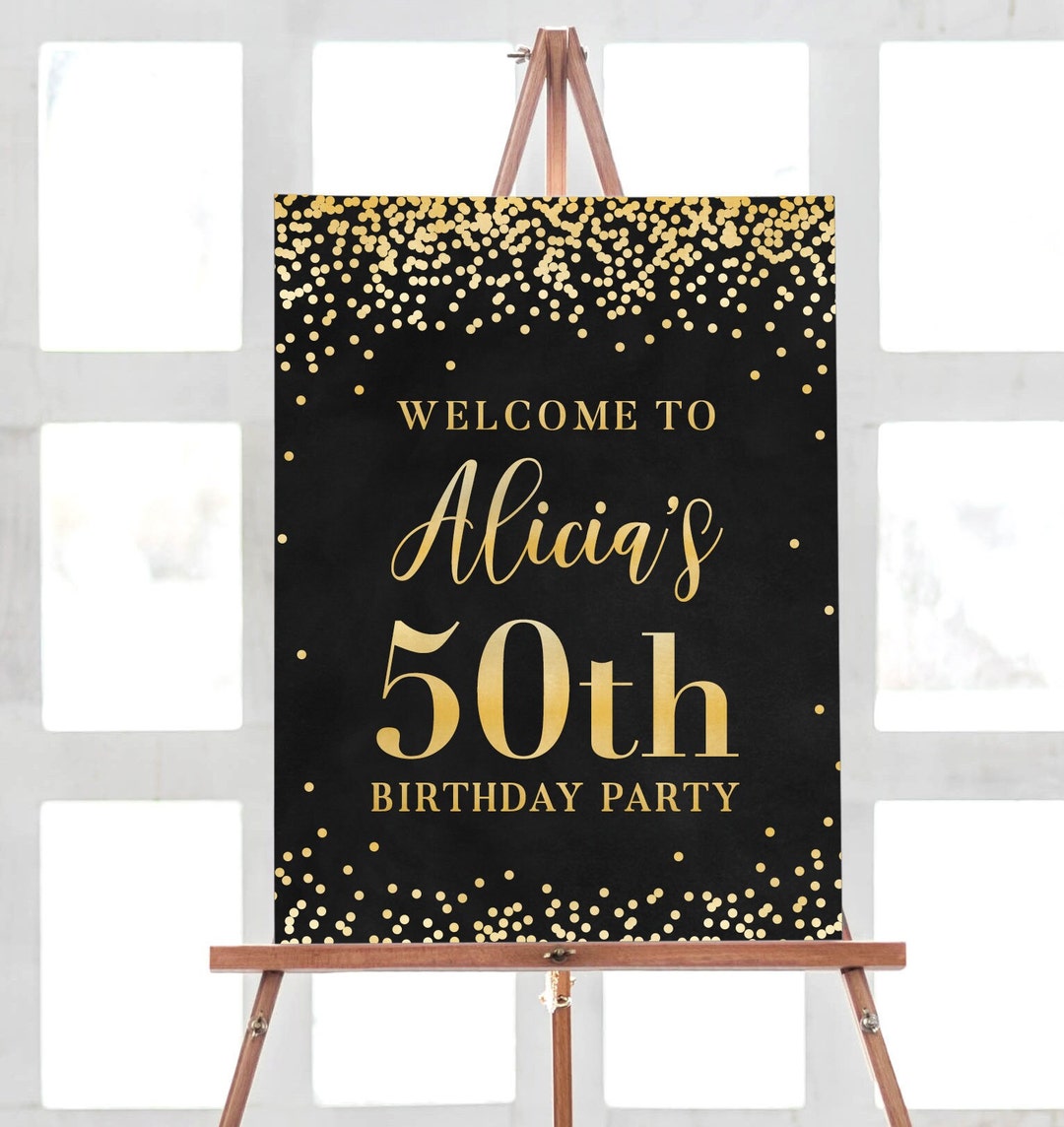 Birthday Party Sign Printable, 50th Birthday Party Decorations ...