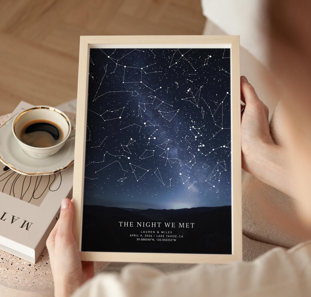Custom Night Sky Print, Personalized Stars Poster, Custom Text Star ...