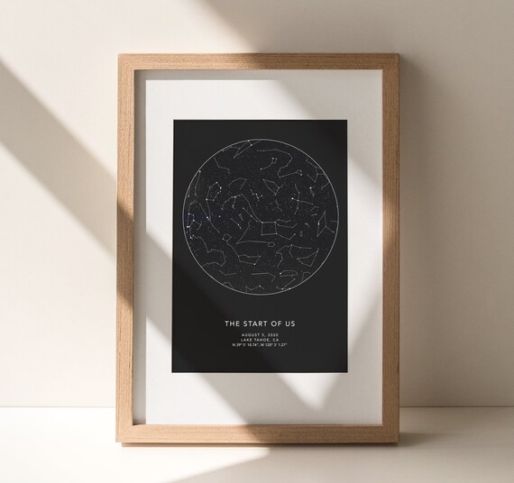 The Start Of Us Star Map Stars The Night We Met Custom Constellation Map Wedding Gift | Etsy Ireland