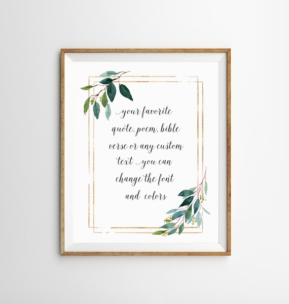 Custom Signs for Home, Custom Poem Print, Custom Printable Quotes, Custom Quote Print, Customizable Sign, Custom Printable, Custom Wall Art