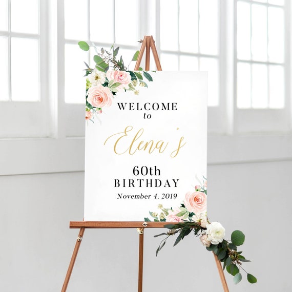 Birthday Sign Printable 60th Birthday For Her Decorations Etsy