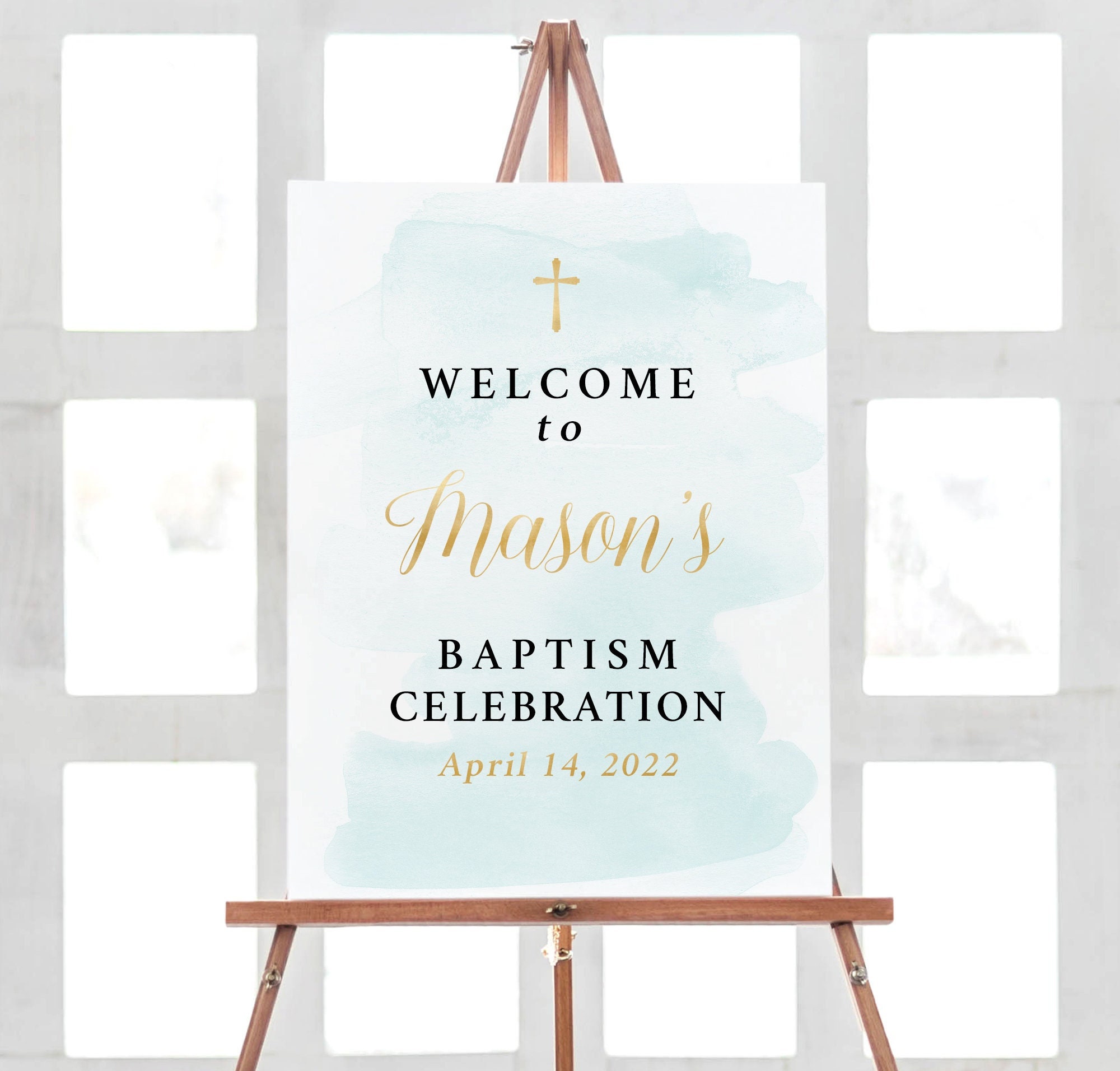 Baptism Welcome Sign, Baptism Decorations, Green Baptism Welcome Sign ...