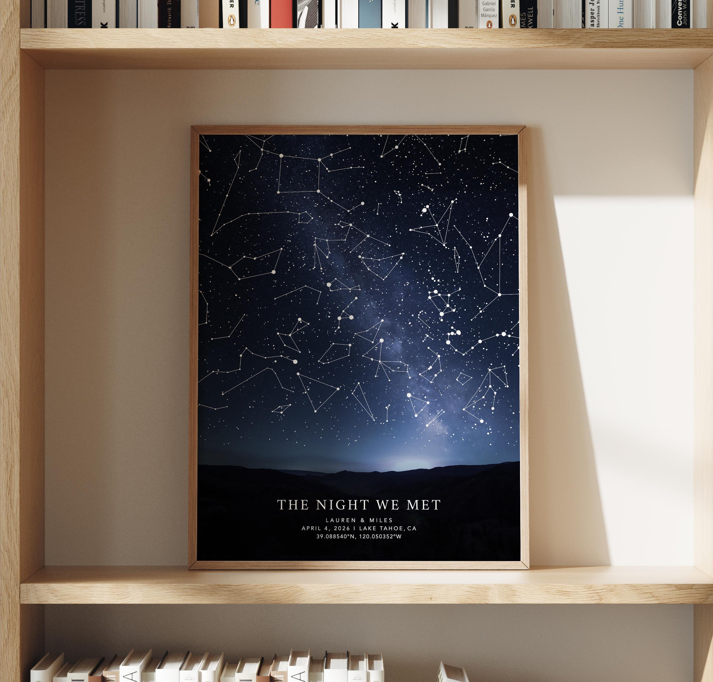 Custom Night Sky Print, Personalized Stars Poster, Custom Text Star ...