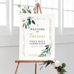 First Communion Decorations, Holy Communion Sign, Welcome Communion Sign Communion Celebration Sign, Christening Decorations