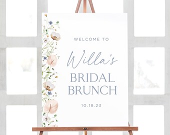 Decorazioni per brunch nuziale, Decorazioni per feste con doccia nuziale a fiore selvatico, Decorazioni floreali per brunch nuziale, Cartello per doccia nuziale di benvenuto Stampabile