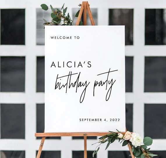 Birthday Welcome Sign, Minimalist Birthday Party Decoration, Minimalist Welcome Birthday Decorations
