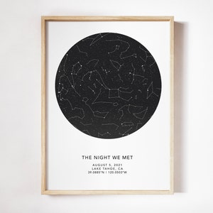 Carte du Ciel de Nuit, Poster personnalisé, Affiche du Ciel Étoilé, Poster astronimie, Star Map personnalisé