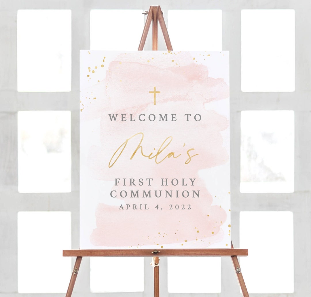 Communion Party Decorations, First Communion Banner, Holy Communion ...
