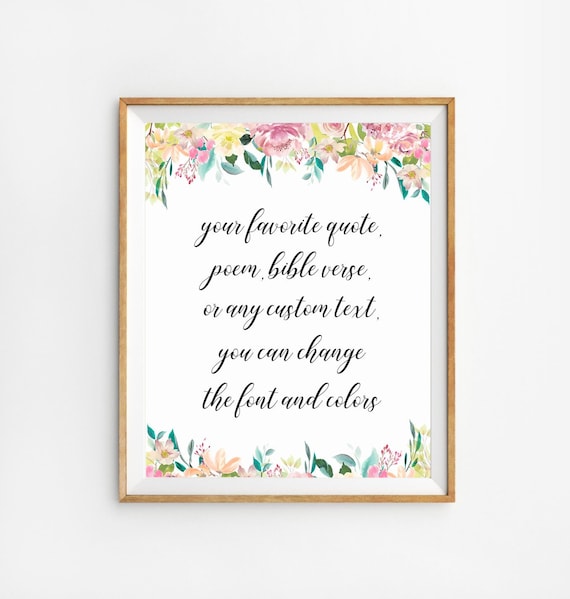 Personalized Bible Verse Print Scripture Wall Art