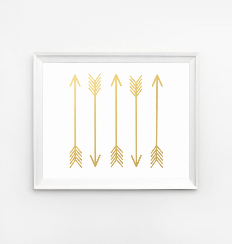 Arrow Printable Art Gold Wall Decor Print Foil Nursery Arrows Sign Poster