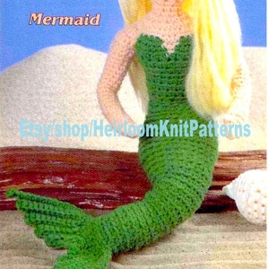 Crochet Mermaid Princess Rare Vintage Pattern Crochet By The Sea Stuffed Toy Mythical Fairy Tales Sea Creature Instant Download PDF - 1038