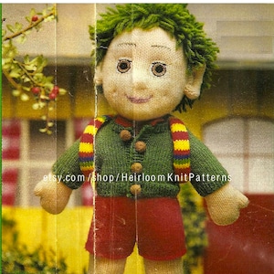 Tiny Boy Ragdoll & Kids Sweater Vintage Knitting Pattern Knit Stuffed Toy Rag Doll Motif Jumper Pullover 22-28'' Instant Download PDF - 2168
