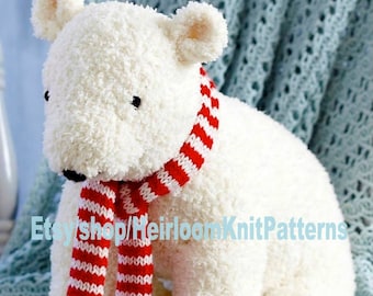 Cuddly Polar Bear Toy Vintage Knitting Pattern Bear Pattern Boy Girl Stuffed Toy Pattern Teddy Bear Pattern Instant Download PDF - 790